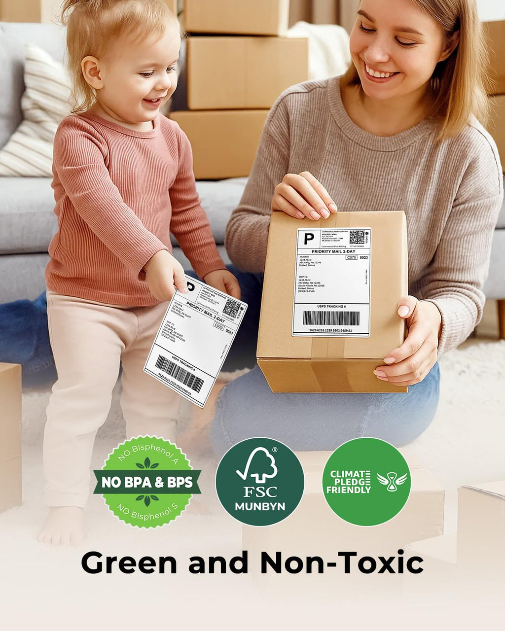 4"x6" Thermal Printer Label, Shipping Labels, 220 Sheets/Roll | Compatible with Rollo, Jadens, Nelko, DYMO 4XL