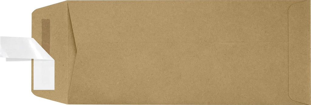 #10 Policy Business Envelopes | Peel & Press | 4 1/8" x 9 1/2" | Grocery Bag Brown | 70lb. Text | 50 Qty
