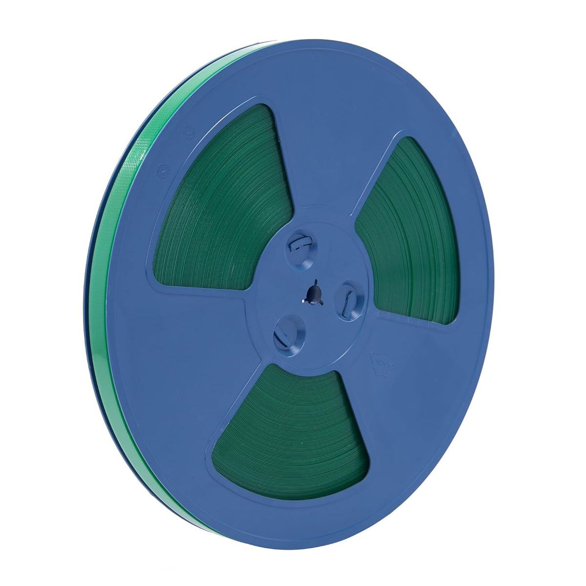 300ft x 5/8" Green Polyester Strapping Roll in Reel Pack with Strong Tensile Strength and Crisp Embossing, Does not