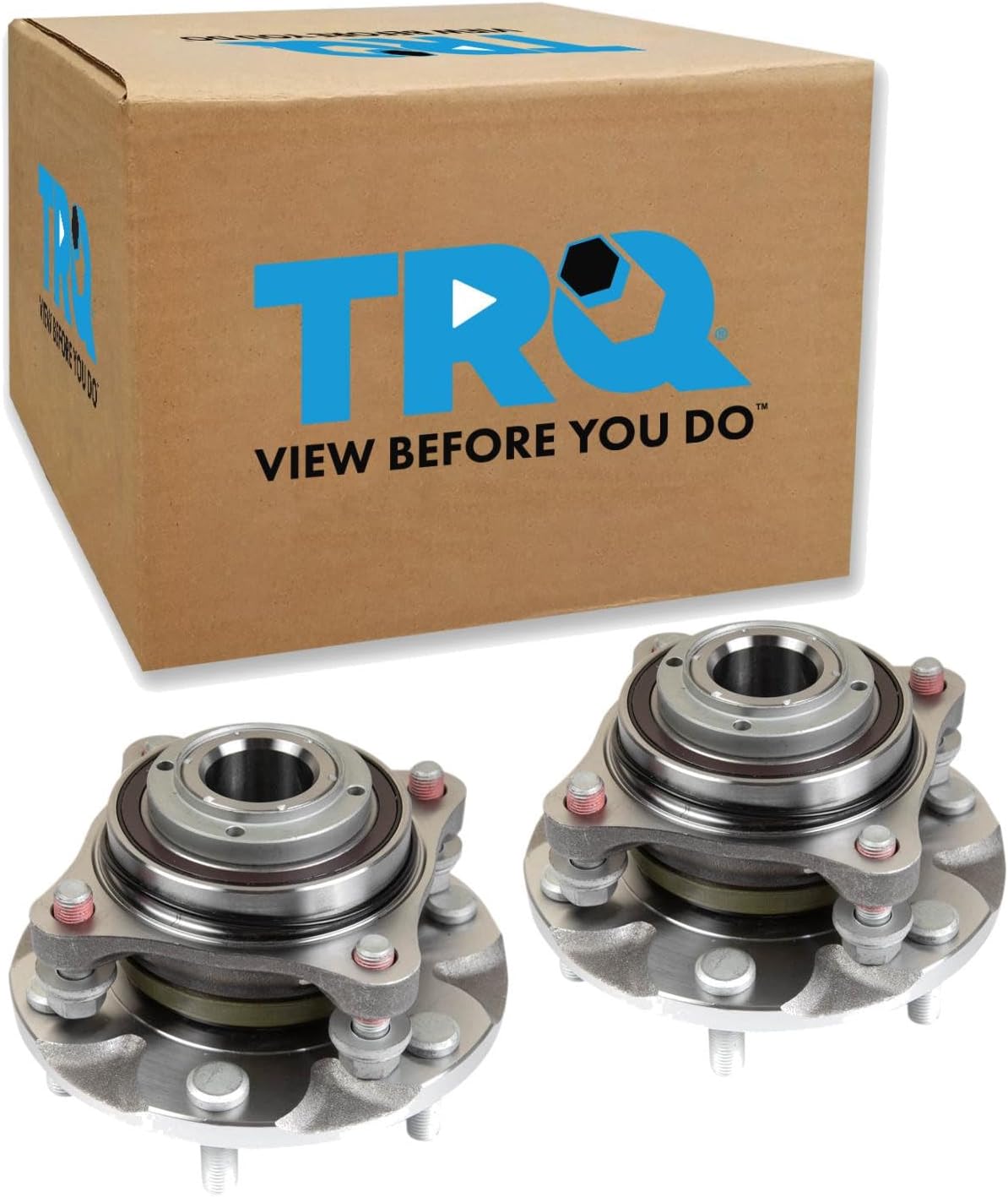 TRQ Front Wheel Bearing & Hub Assembly Driver & Passenger Side 2 Piece Set
