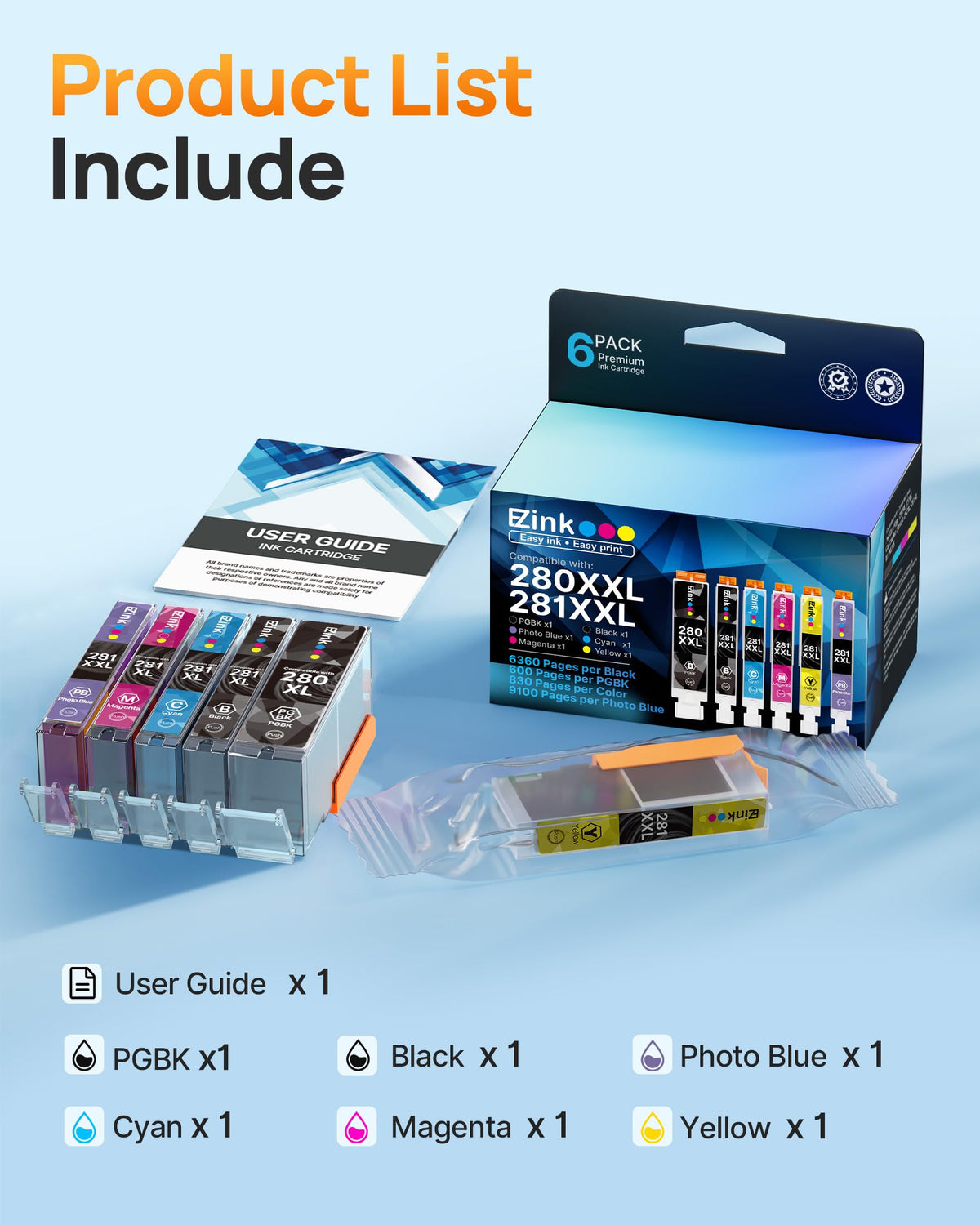 TS9120 Ink Cartridges Replacement for Canon 280 281 Ink Cartridges
