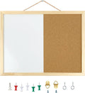 16.5 x12.6 Inches Dry Erase Cork Bulletin Combination Board, Notice Memo Wall Mounted Vision for Home, School and