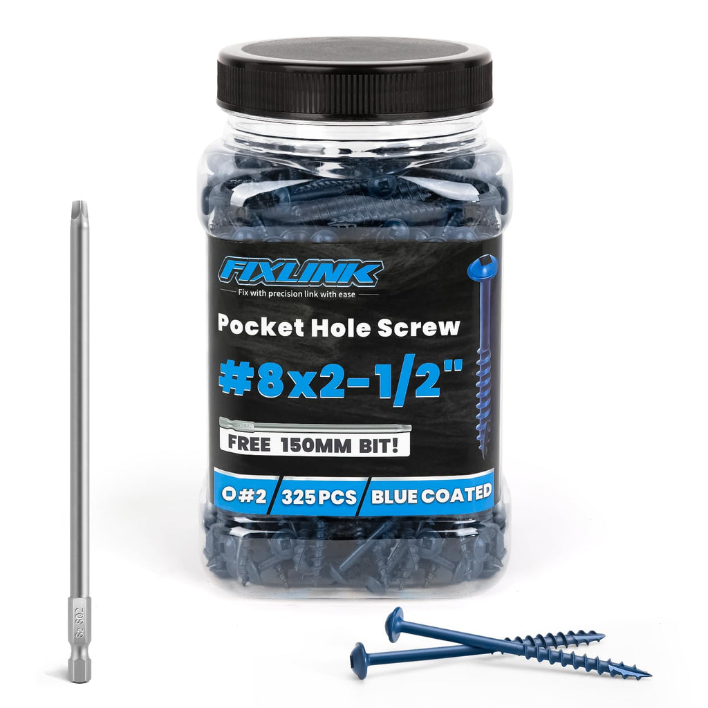 Pocket Hole Screws #8 x 2-1/2 Inch, 325PCS, Exterior Pocket Screws
