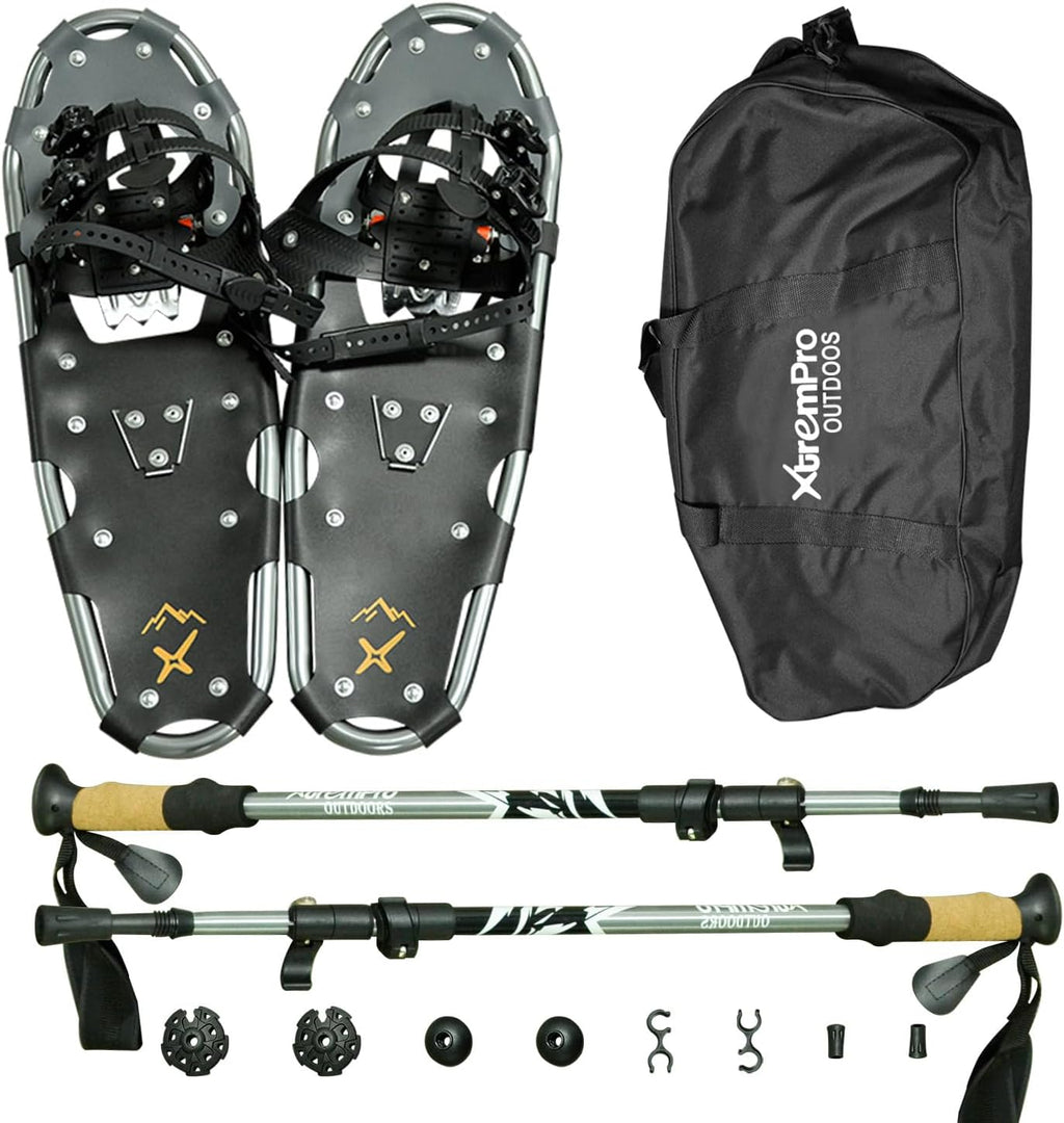 All Terrain Snowshoes with Trekking Poles,Lightweight Aluminum Snowshoes and Trekking Poles for
