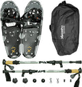 All Terrain Snowshoes with Trekking Poles,Lightweight Aluminum Snowshoes and Trekking Poles for