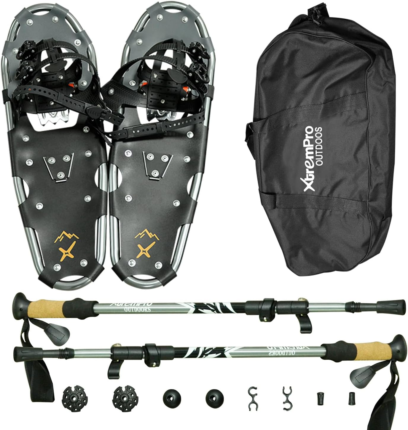 All Terrain Snowshoes with Trekking Poles,Lightweight Aluminum Snowshoes and Trekking Poles for