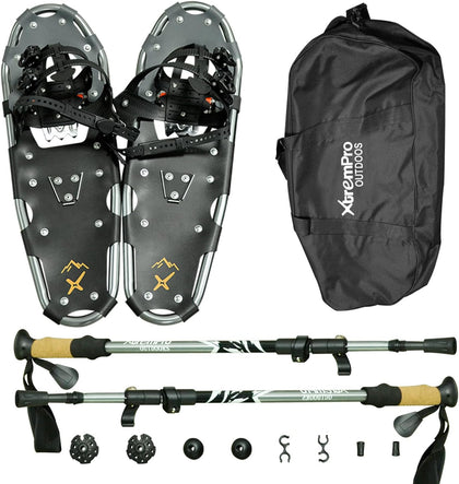 All Terrain Snowshoes with Trekking Poles,Lightweight Aluminum Snowshoes and Trekking Poles for