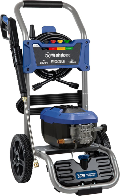 WPX3200e Electric Pressure Washer, 3200 Max PSI and 1.76 Max GPM, Universal Motor, Onboard Soap Tank, Spray Gun and