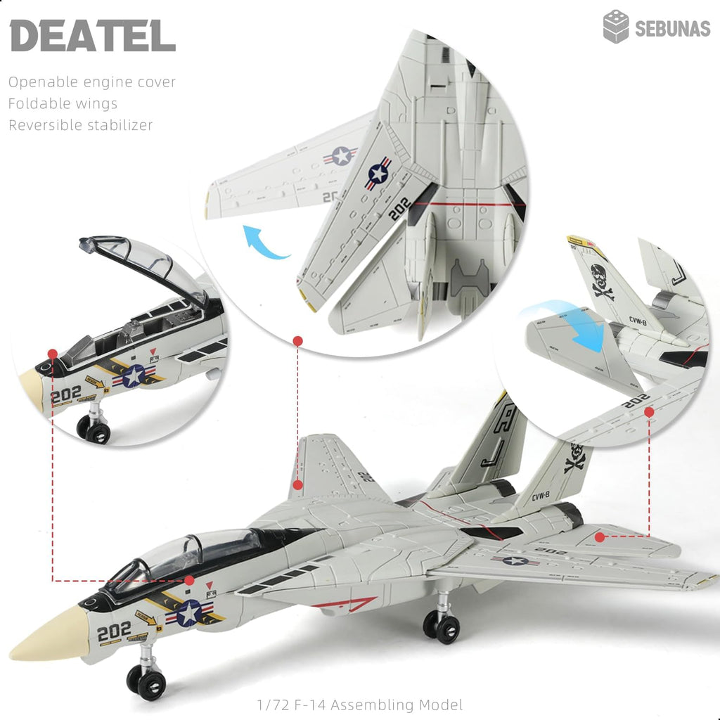 F-14 Tomcat 3D Quick Build Model Kit – Fighter Jet Aircraft Puzzle, Precision DIY Military Aircraft Building Kit for
