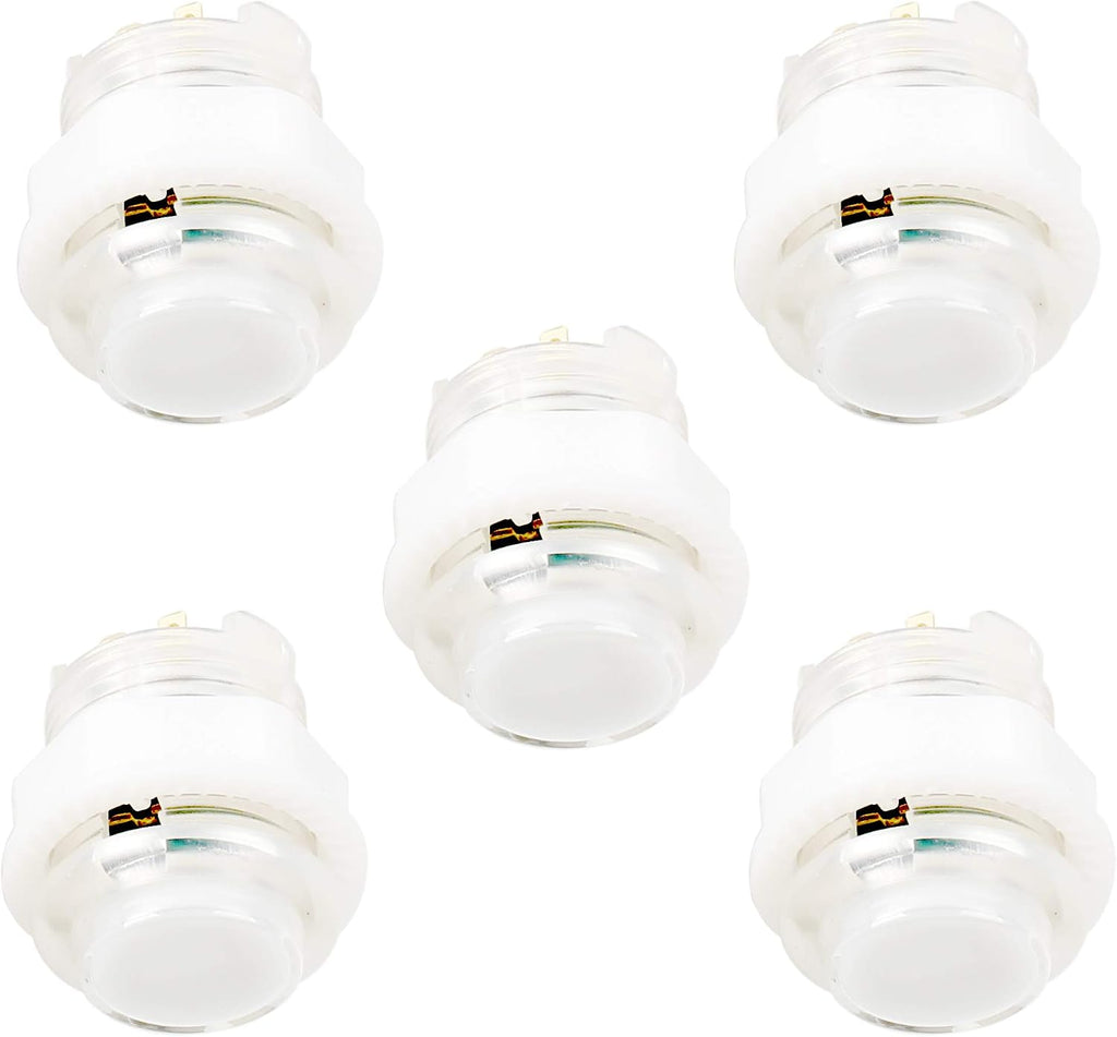 5X 24mm Full Color LED Illuminated Push Button Built-in Switch 5V Buttons for Classic Arcade Joystick Games Mame