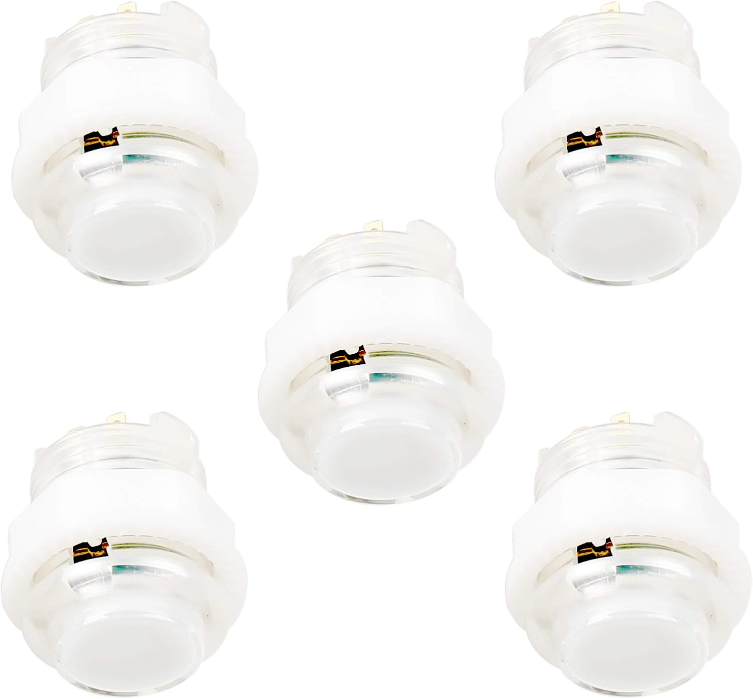 5X 24mm Full Color LED Illuminated Push Button Built-in Switch 5V Buttons for Classic Arcade Joystick Games Mame