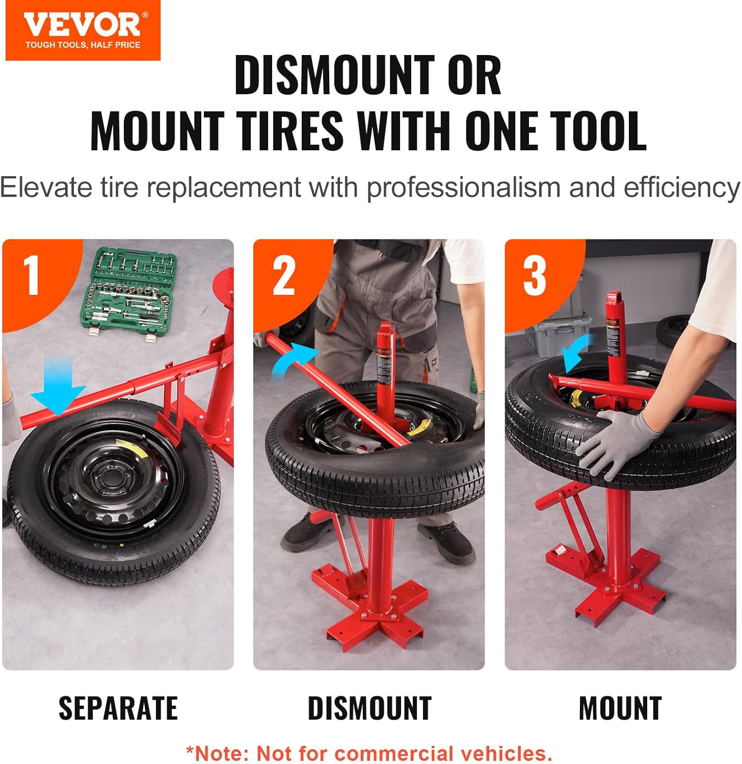 Manual Tire Changer, Portable Hand Bead Breaker Mounting Tool for 8"-16" Tires, Compatible with Car Truck Trailer