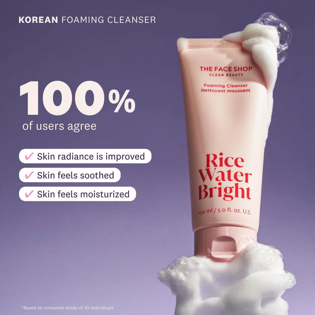Rice Water Bright Foaming Cleanser, Face Wash, 10.1 fl. oz.