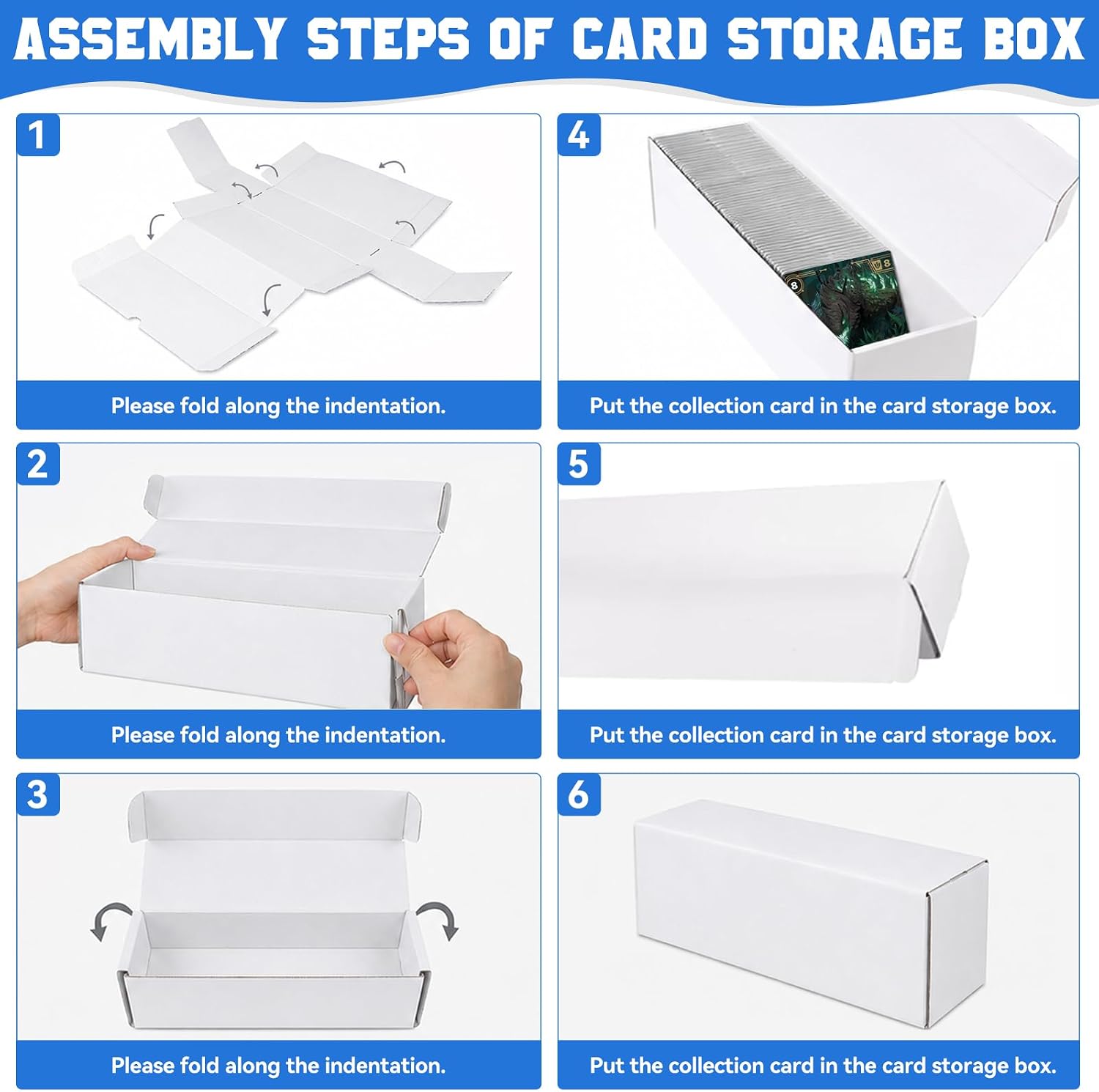 3-Pack Trading Card Storage Box for Toploaders, Semi-Rigid & Magnetic Card Holders, White Corrugated Cardboard