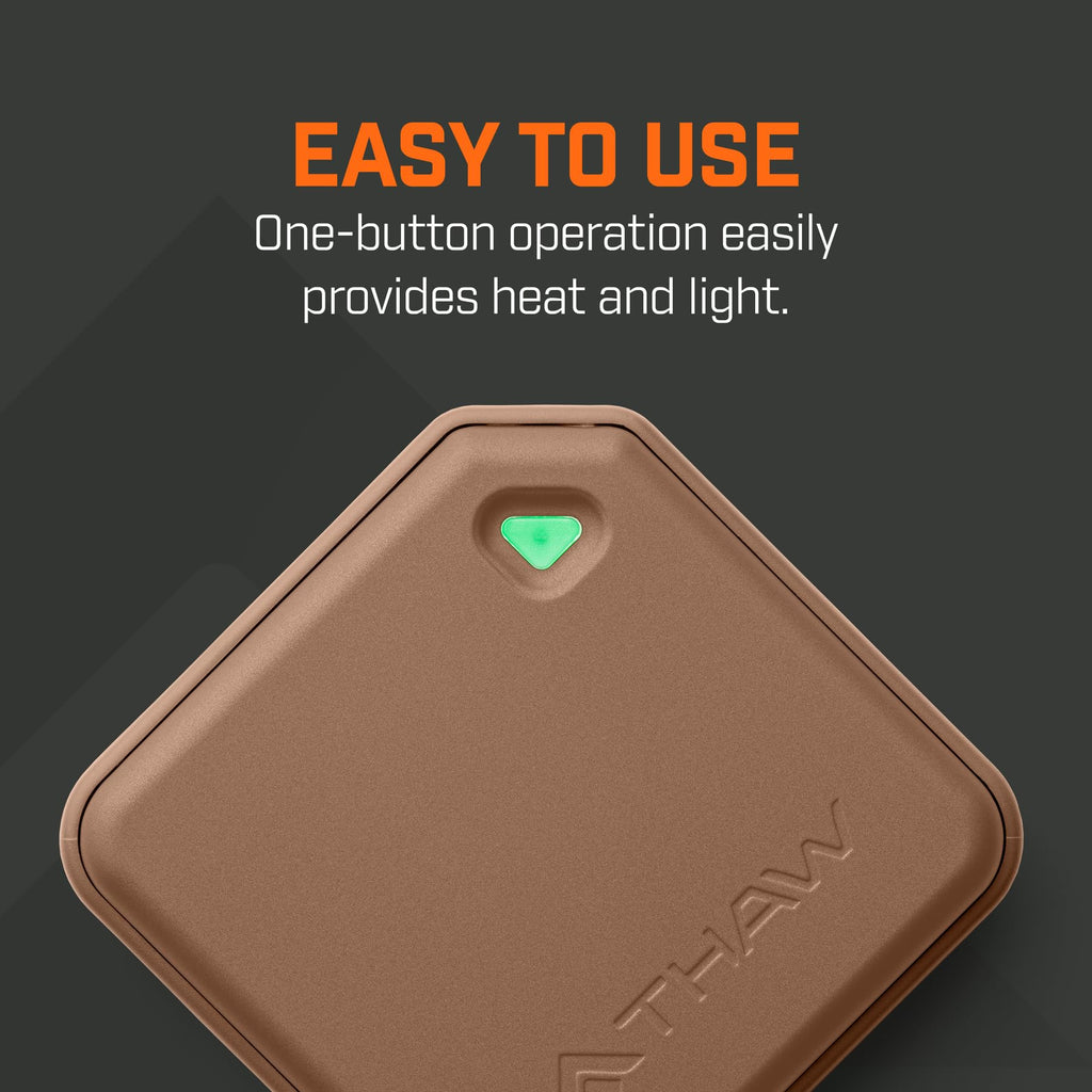 USB-C Rechargeable Mini Hand Warmer with LED Light - Mocha