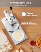Manual Pizza Dough Press Machine, 9.5 inch Pizza Pastry Press Plate, Stainless Steel Bread Presser, Commercial