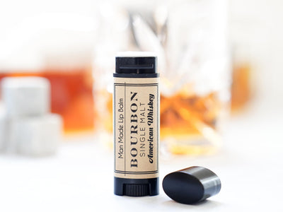 Whiskey Bourbon Flavored Lip Balm, unique funny stocking stuffers for men, white elephant gag gifts for adults, man