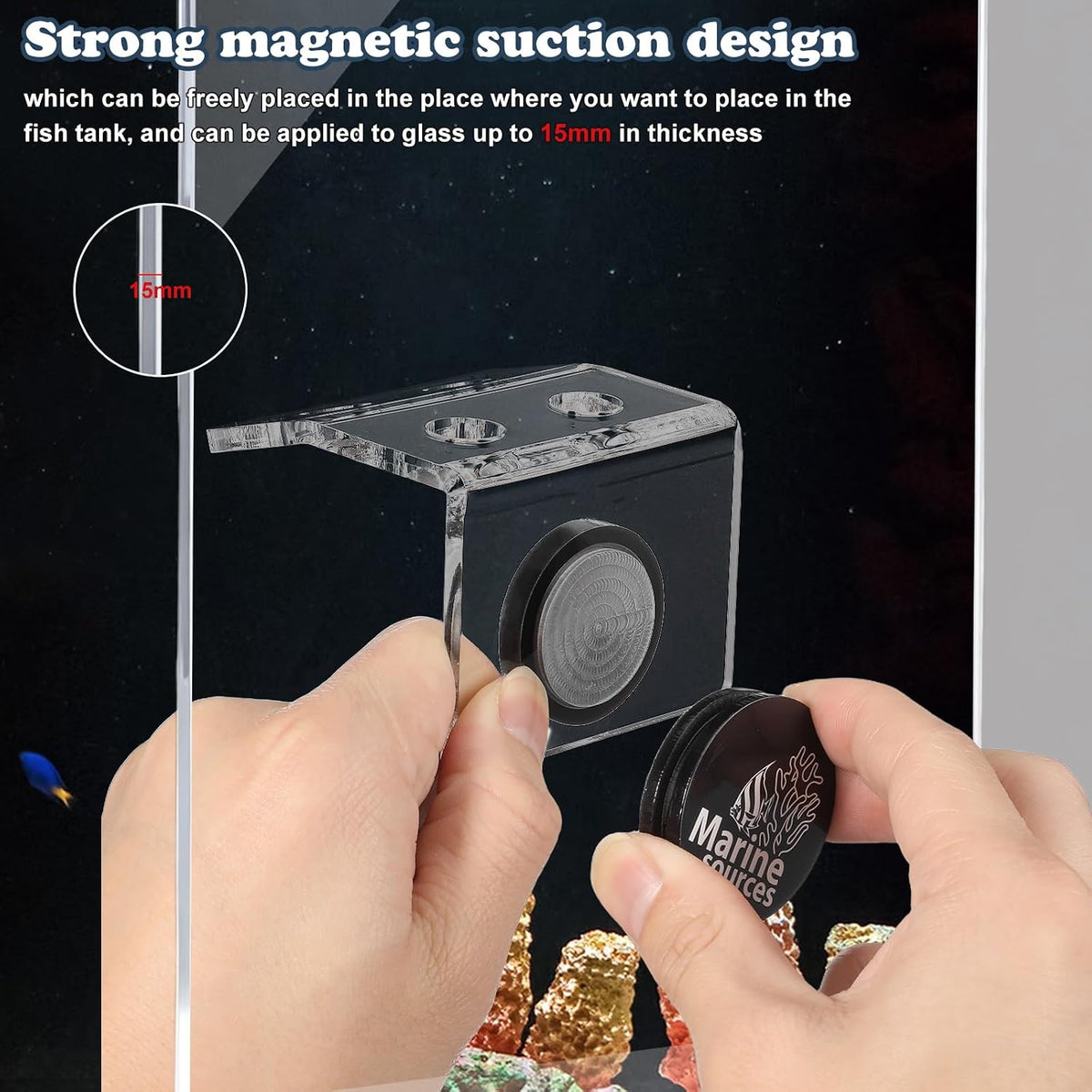 Magnetic Coral Frag Holder, 4 Holes Aquarium Coral Frag Rack