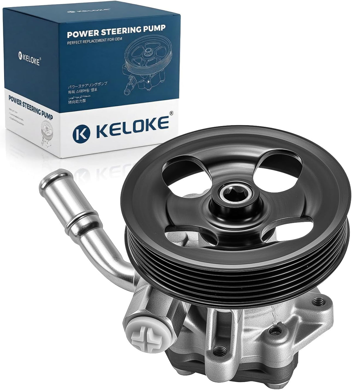 KELOKE Power Steering Pump with Pulley Compatible with Jeep