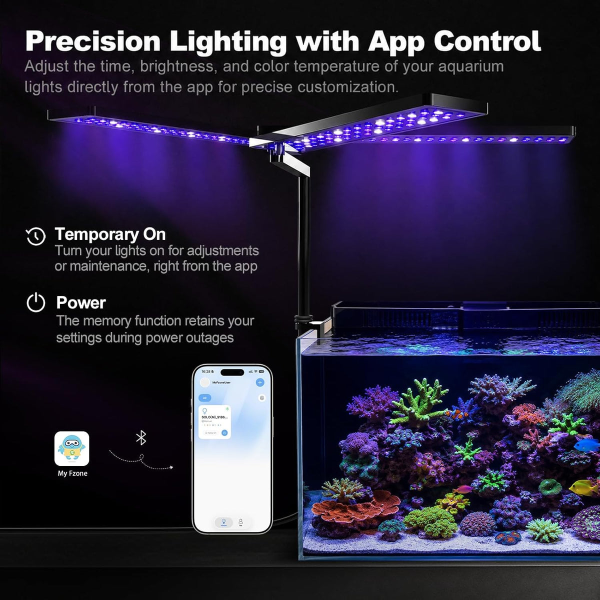 Solo Series Nano Aquarium Light for Saltwater and Reef Coral Tanks