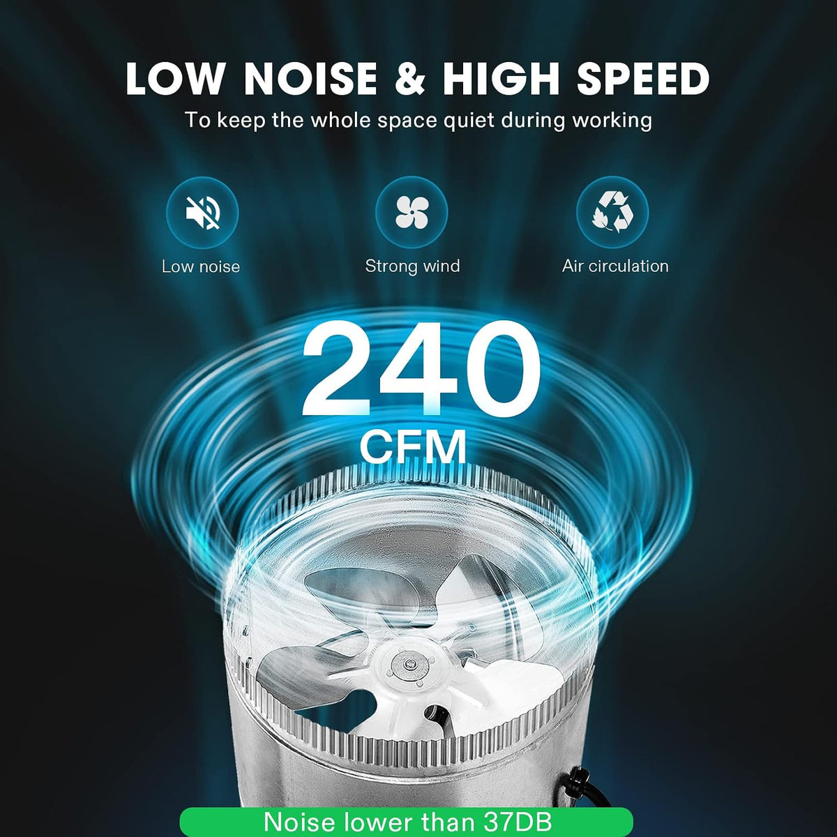 VIVOSUN 6" Inline Fan 240 CFM, Exhaust Fan for Home