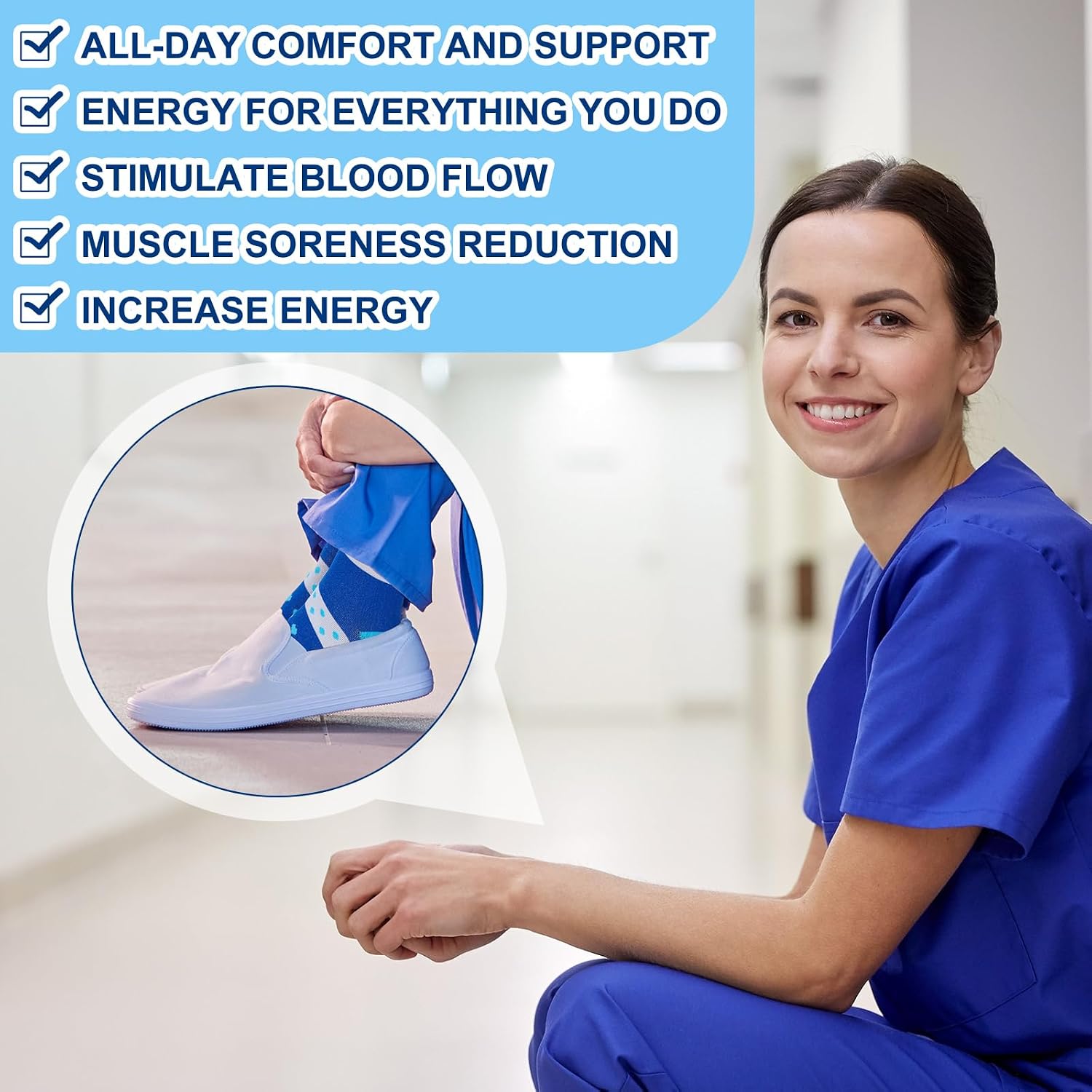 20 Pairs Nurse Compression Socks for Women Men for Nurses Week Appreciation Gift Circulation Medical Running Athletic