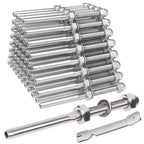 50 Pack 1/8" Cable Railing Swage Threaded Stud Tension End Fitting