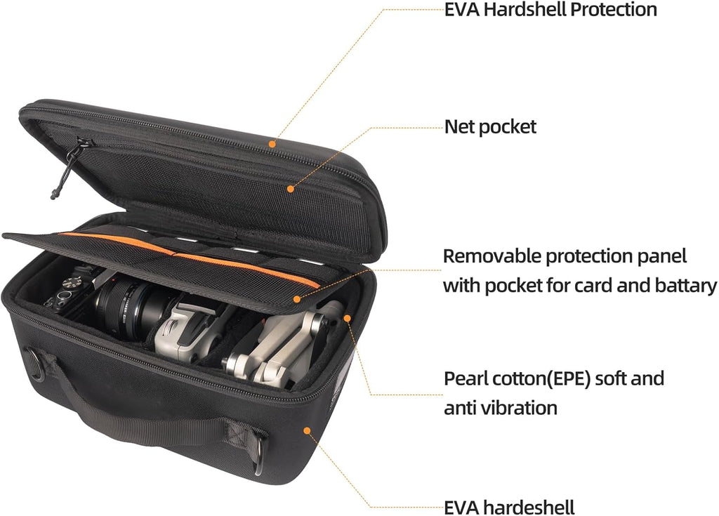 Hard Shell Camera Case Small, Shockproof Waterproof Camera Carrying Bag, Protective Photography Bag for