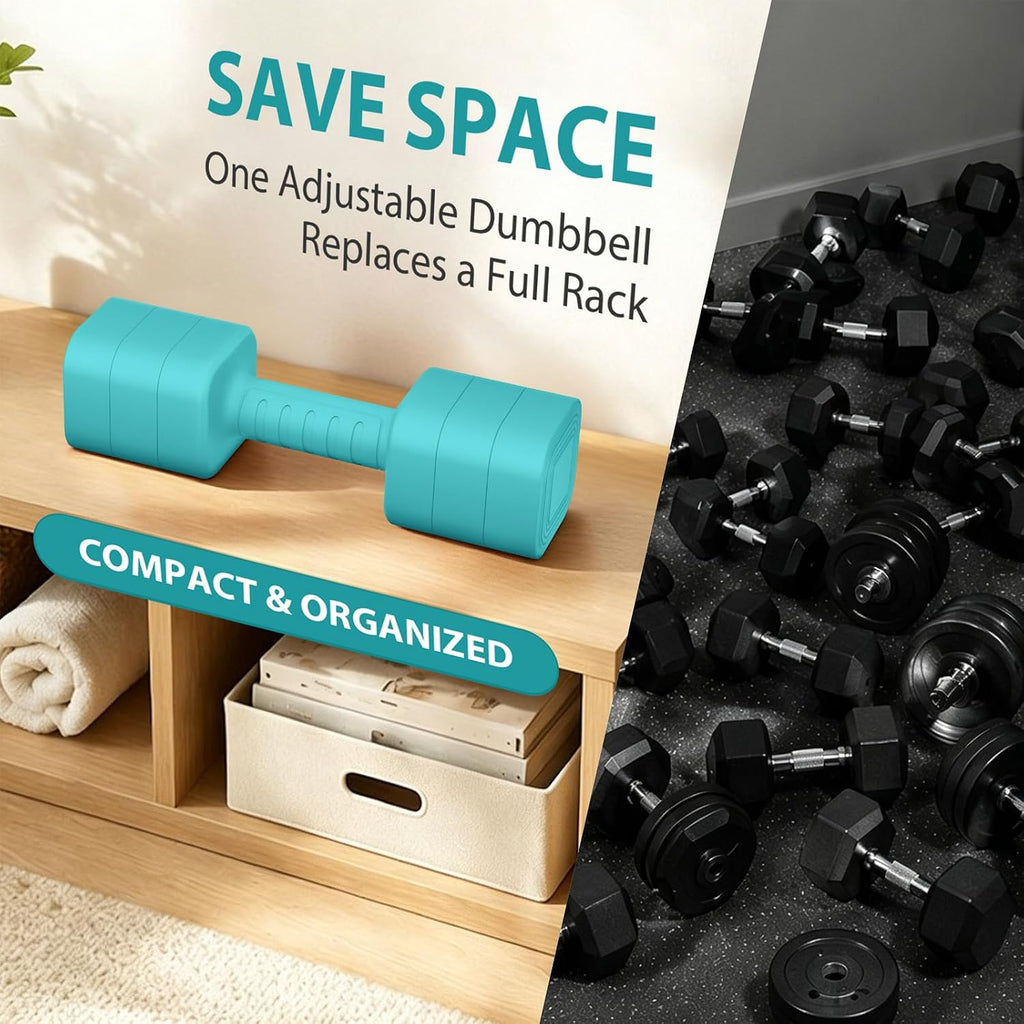 Adjustable Dumbbell Set of 2, 2.2-20LB Adjustable Weight Set, 3 in 1 Free Weights Dumbbells Set for women men at
