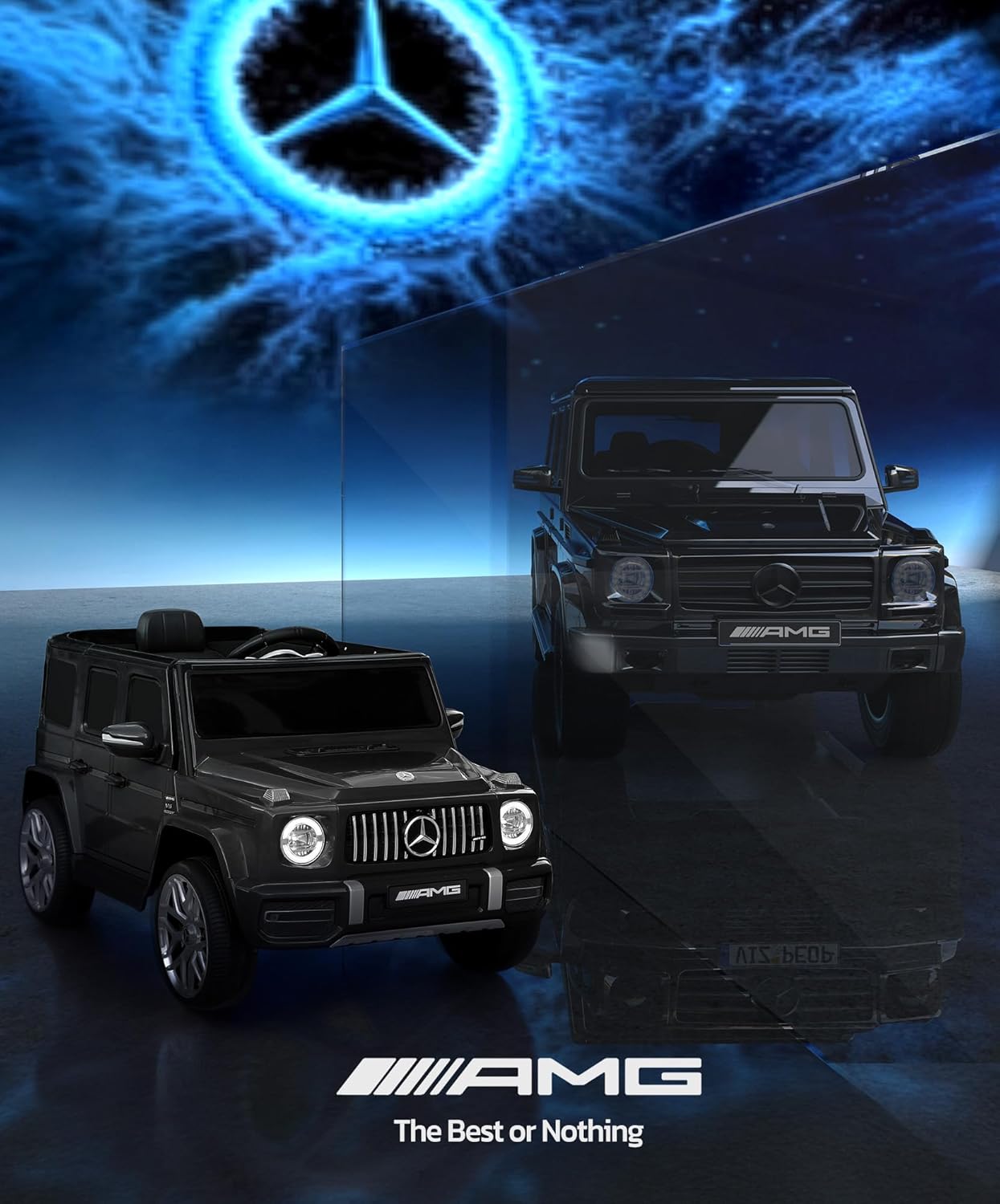Licensed Mercedes-Benz AMG G63 Ride on Toys,12V Ride on Car with Remote Control,Rechargeable Battery,Flickering