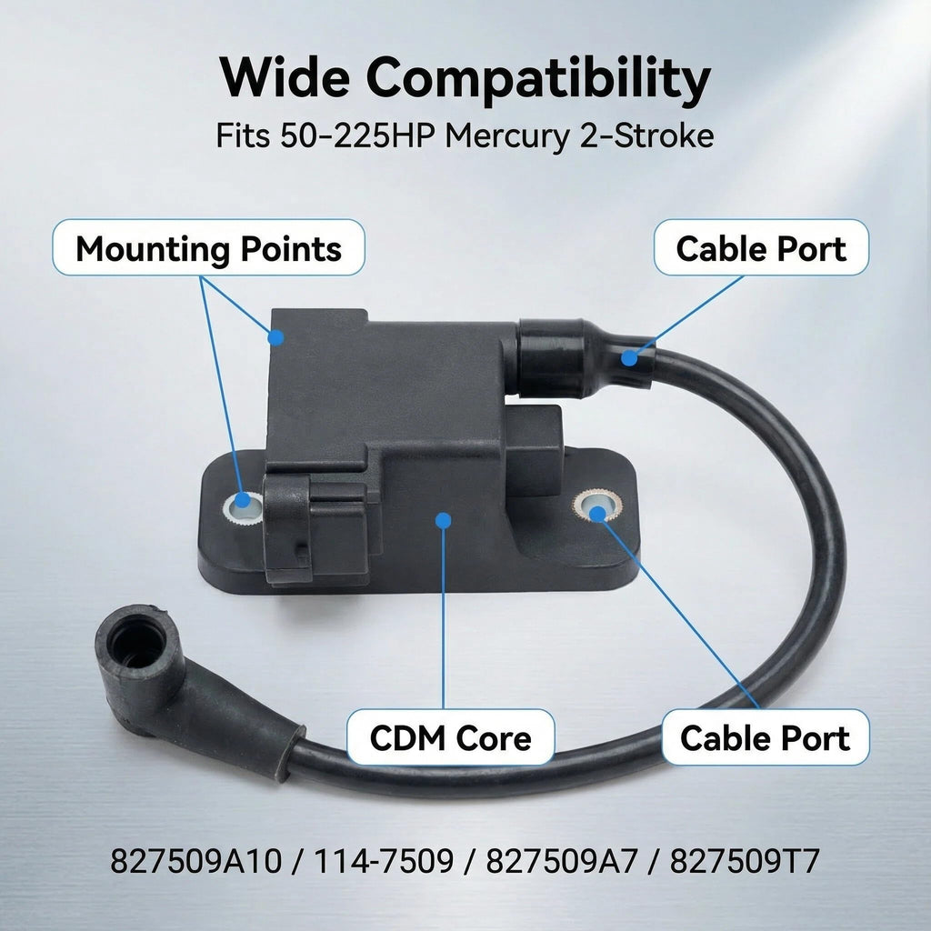 NEWHOW 3-Pack Outboard Ignition Coil CDM Module 827509A10 for Mercury/Force