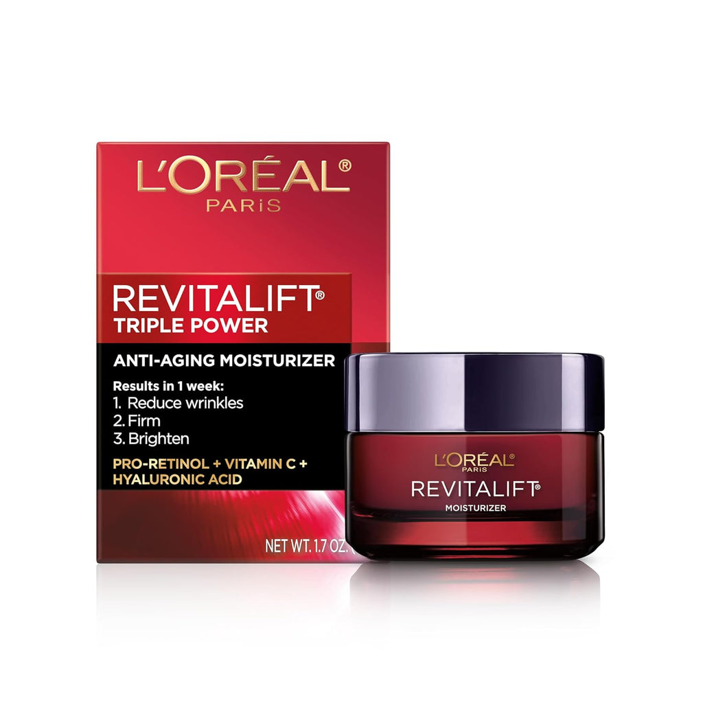 Revitalift Triple Power Anti-Aging Face Moisturizer, Pro Retinol, Hyaluronic Acid & Vitamin C to Reduce Wrinkles