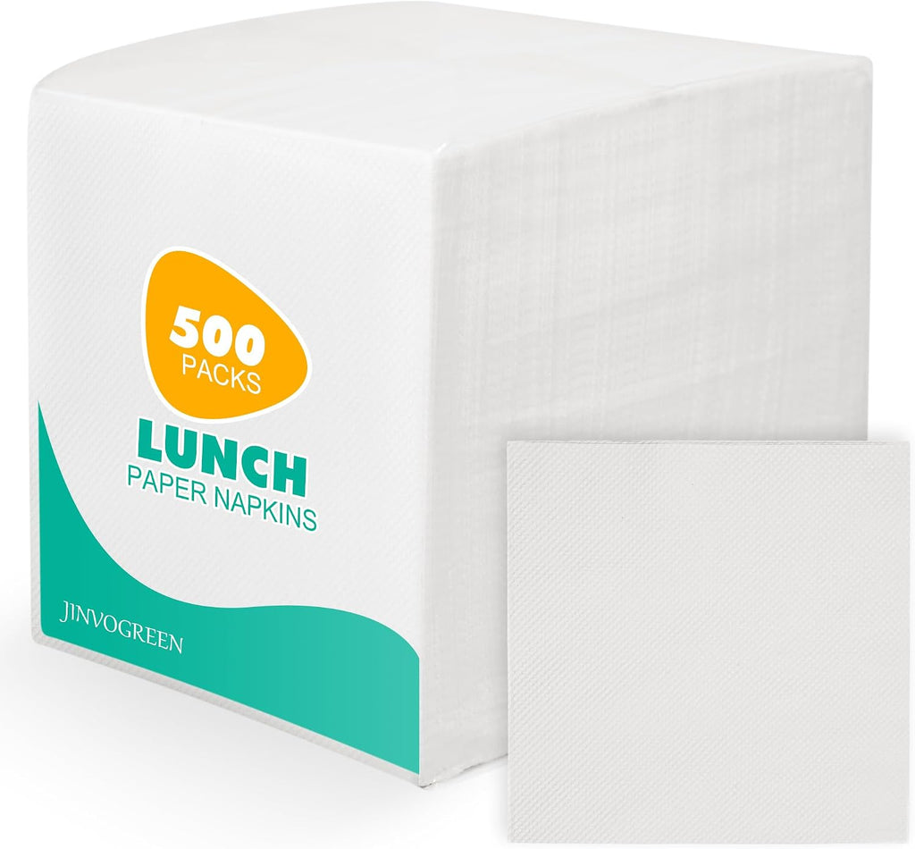 White Paper Napkins Everyday, 500 Count, 2-Ply, 6.5 x 6.5 in
