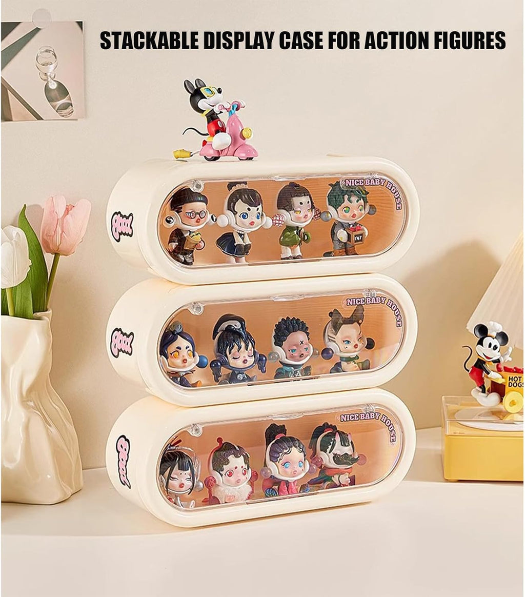 Clear Acrylic Display Case for Figures, Wall Mounted or Desktop Display Box Stand for Collectibles, Dustproof Storage