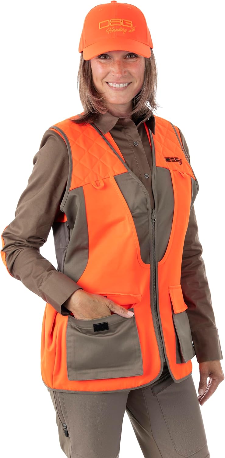 DSG Outerwear upland hunting vest insulated quick dry | Pheasant hunting vest includes padded shoulders a large built