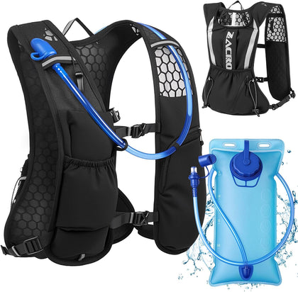 Running Hydration Vest Backpack, Running Vest with 2L Water Bladder for Men Women, Lightweight Water Backpack for