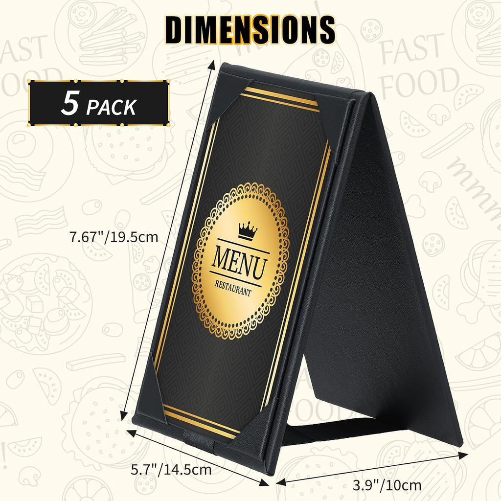 PU Leatherette Table Tents, 12Pcs Double-Sided Menu Holders 5 x 7"