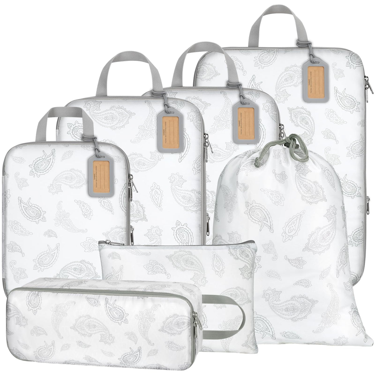 Compression Packing Cubes Travel - White Teardrop-shaped Texture