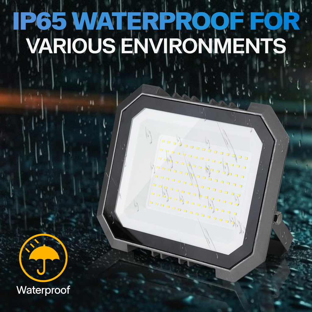1 Pack LED Flood Lights Outdoor, 100W 10000LM Outside Work Light