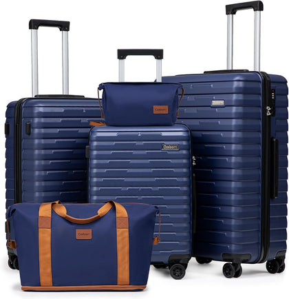 Luggage Sets 5 Piece Suitcases with Wheels, Suitcase Set ABS Hard Case Luggage with Spinner Wheels Durable Travel