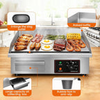22" Commercial Electric Countertop Griddle Flat Top Grill,Adjustable Temp
