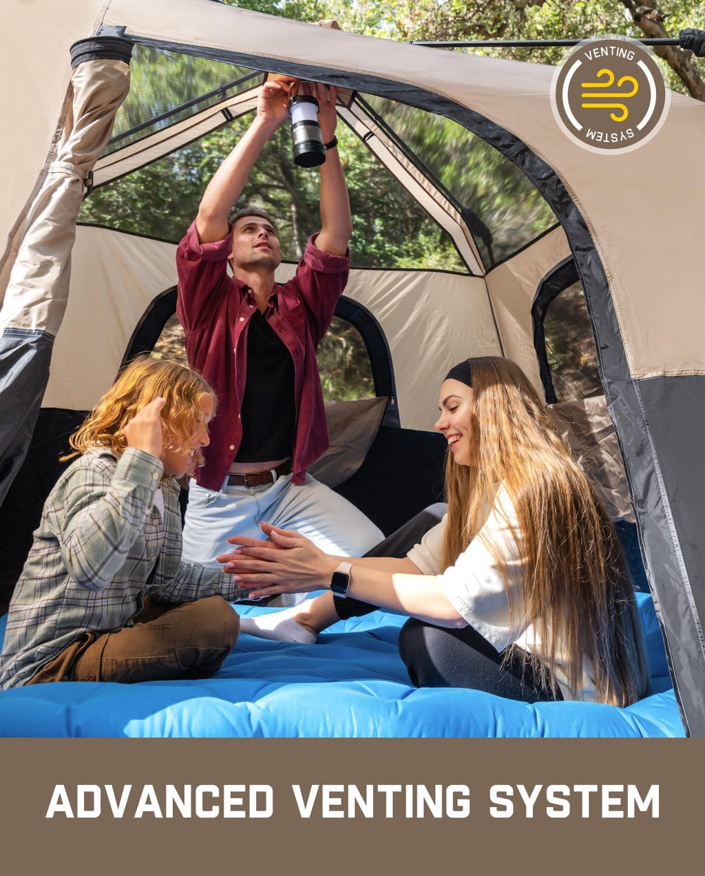 4/6/8/10 Person Instant Tent for Camping Setup in 60s | Camping Tent with Rainfly & Windproof, Portable Instant Cabin