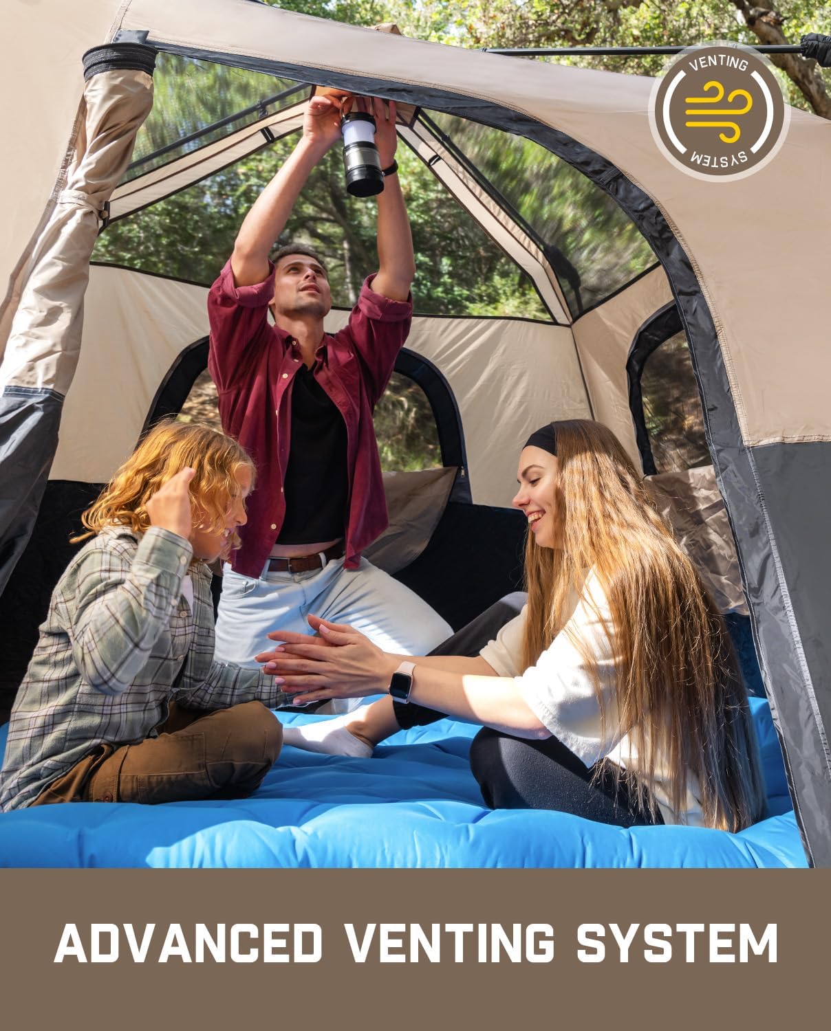 4/6/8/10 Person Instant Tent for Camping Setup in 60s | Camping Tent with Rainfly & Windproof, Portable Instant Cabin