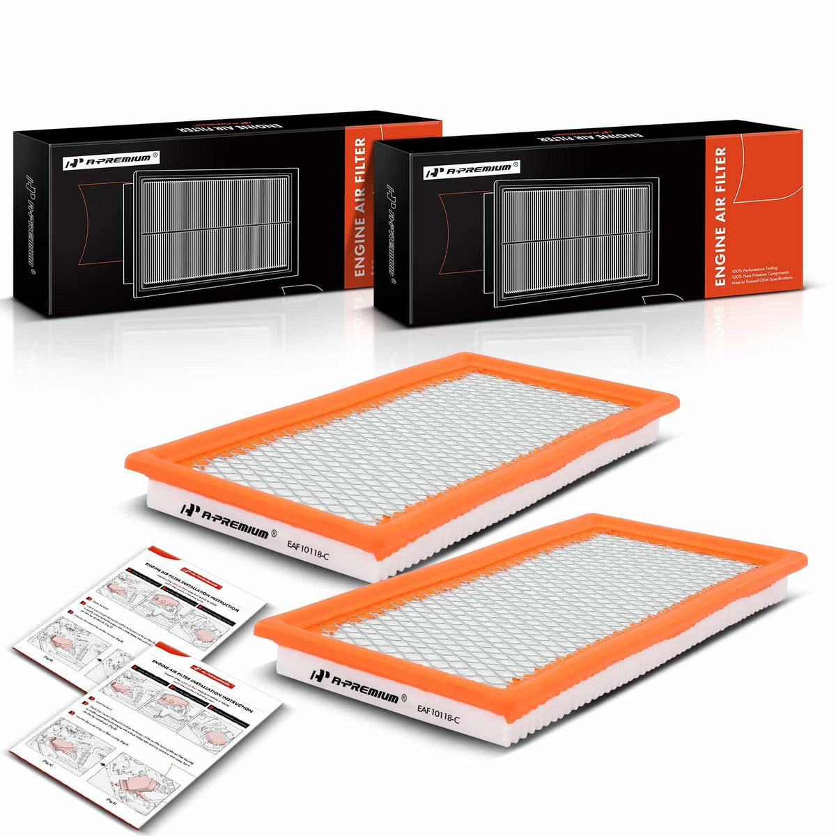 A-Premium 2-PC Engine Air Filter Compatible with Dodge & Jeep