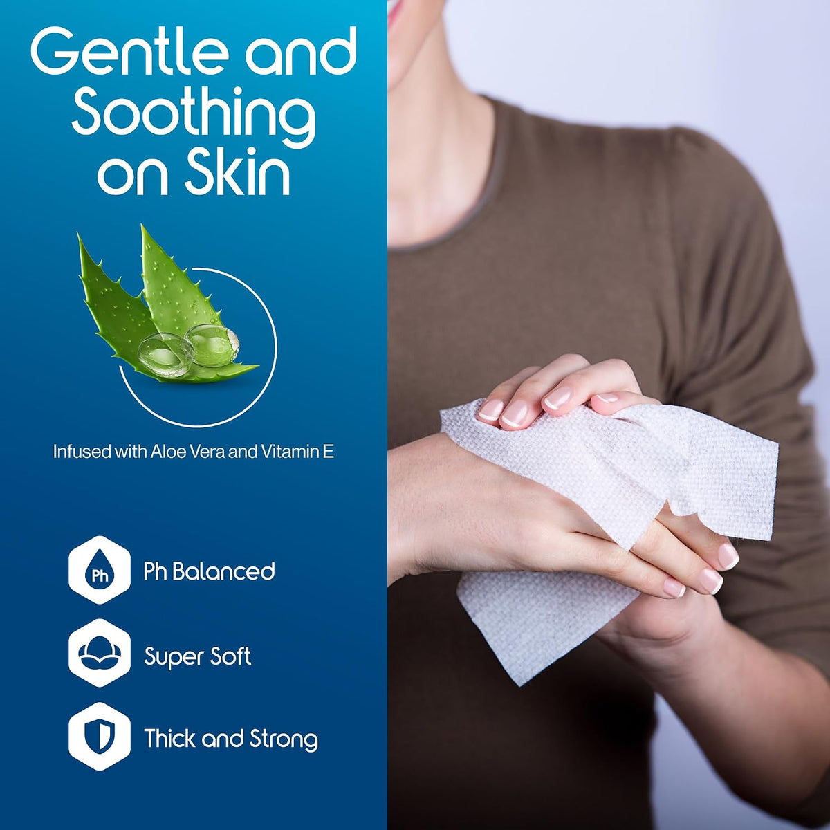 Adult Wet Wipes, Wash Cloths | Adult Wipes for Incontinence & Cleansing for Elderly, 8"x12" Count 12 packs of 50