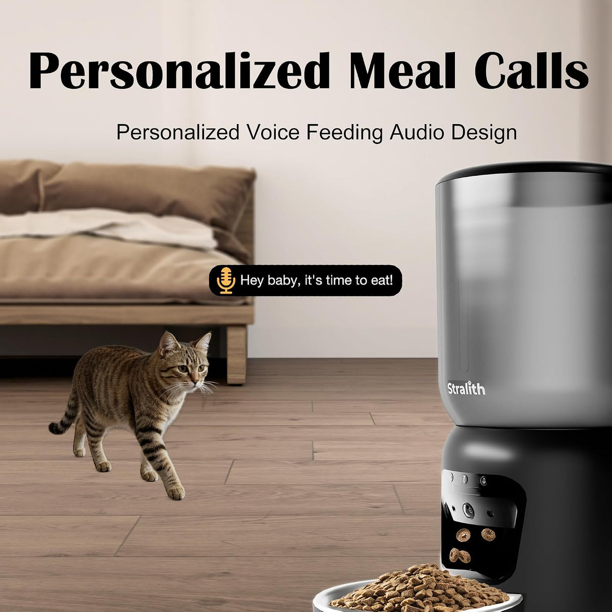 Automatic Cat Feeder with 2K Camera: Cat Food Dispenser with 6L Capacity, Container for Multiple Pet; Automatic Dog