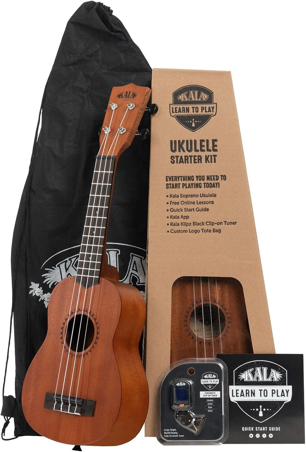 LTP-S Learn to Play Mahogany Ukulele Starter Kit | Kit, Satin Mahogany, Includes online lessons, tuner app, and