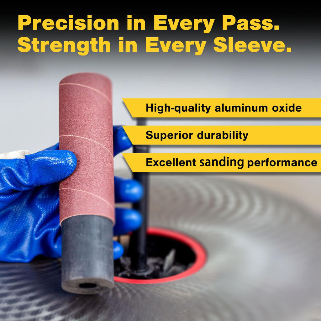 Dark Stone Sanding Sleeves for Oscillating Spindle Sander, Aluminum Oxide, 6-Pack (0.5, 1/2, Inches, 800)