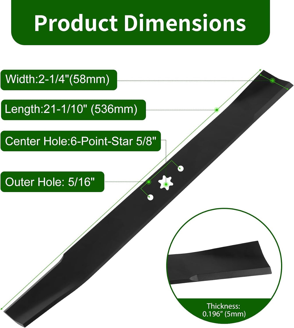 DOCAS 21 inch Mower Mulching Blades for 42" Cut, 742-04308, 2 Pack