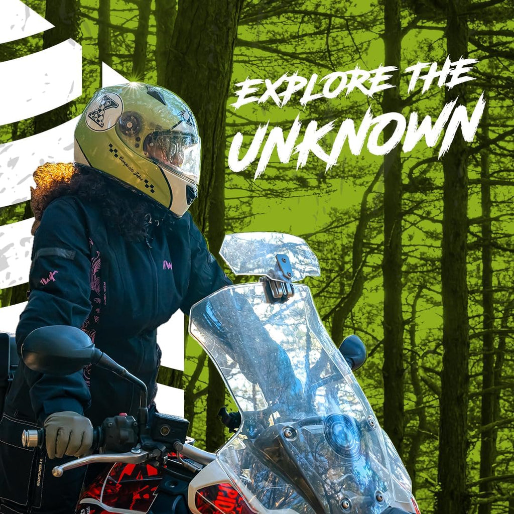 HWK Motorcycle Jacket Women with CE Armor, Codura Water Resistant - Medium